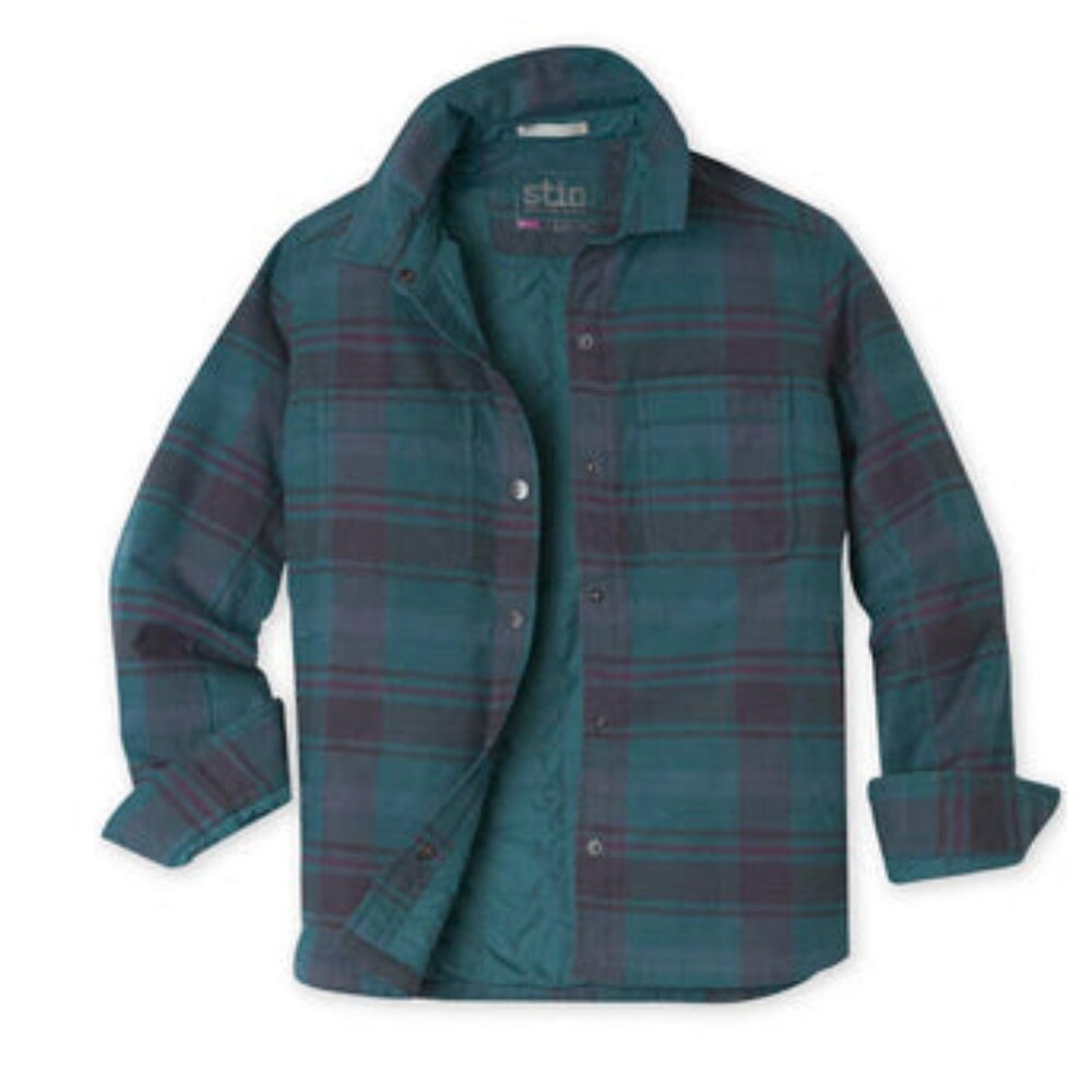 Stio Women’s Buckhorn Insulated Snap Shirt - Hillside Spruce Plaid - Large
